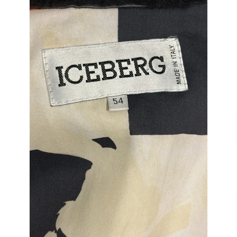 Vintage Iceberg Bugs Bunny Leather Wool Jacket 90s Made Italy Looney Tunes XL 54